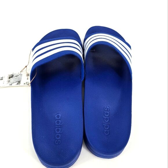 Adidas Adilette Royal Blue Slide Sandals Size 18 - Picture 3 of 6